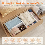 Lifewit 5 Pack Drawer Dividers 5" High, 13.5-22" Adjustable Clothes Organizers,Plastic Expandable Separators in Dresser/Bedro