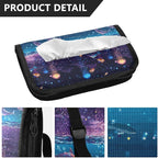 Car Tissue Holder Car Visor Organizer Tissue Box Holder for Car Sun Visor Organizer with Car Vehicle Accessories Essentials Interior for Women Men Purple Jellyfish Clownfish Dolphin