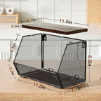 3-Pack Stackable Wire Basket with Wood Lid - Wall Mounted Fruit & Vegetable Bowl for Kitchen, Potato & Onion Storage
