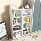 Wooden 4 Cube Storage Organizer, 4 Tier Tall Modern Bookshelf Freestanding Storage Display Organizer, Versatile Cubes Shelf a