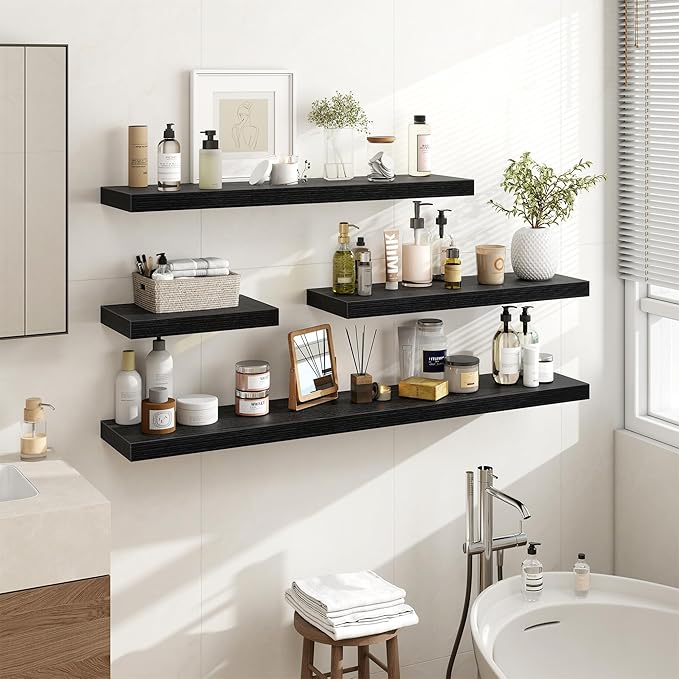 36 Inch Floating Shelves, 36"x9.25"x1.5" Inch Deep Floating Shelves for Wall, Wooden Shelves for Bathroom, Bedroom, Living Ro