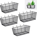 Sieral 4 Pcs Pegboard Baskets Metal Wire Shelf Baskets Peg Board Organizer Accessories Wall Mount Organizer Attachments for G