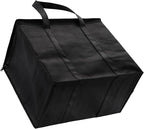 NZ home Insulated Bags for Food Delivery (XL Plus) Grocery Shopping Cooler Bag, Pizza Delivery, Hot & Cold Catering Tote, Reusable, Foldable & Heavy Duty (2 Pack, Black)