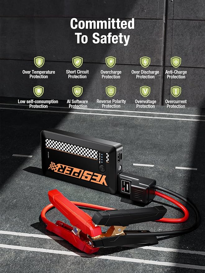 YESPER Jump Starter Portable,1500A Peak Motorcycle Jump Starter, Jump Box for Car Jumper Starter Portable, 12V Booster