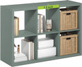 Furinno Cubicle Book Shelf, 6-Cube Bookshelf, Extra Thick Frame Horizontally & Vertically Reversible Bookcase with Open Back,