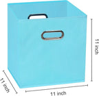 Yunkeeeper storage bins Cubes, Fabric Cube Organizer with Handle, Foldable Cube Bins for Cloth or Accessary Storage, 11x11x11