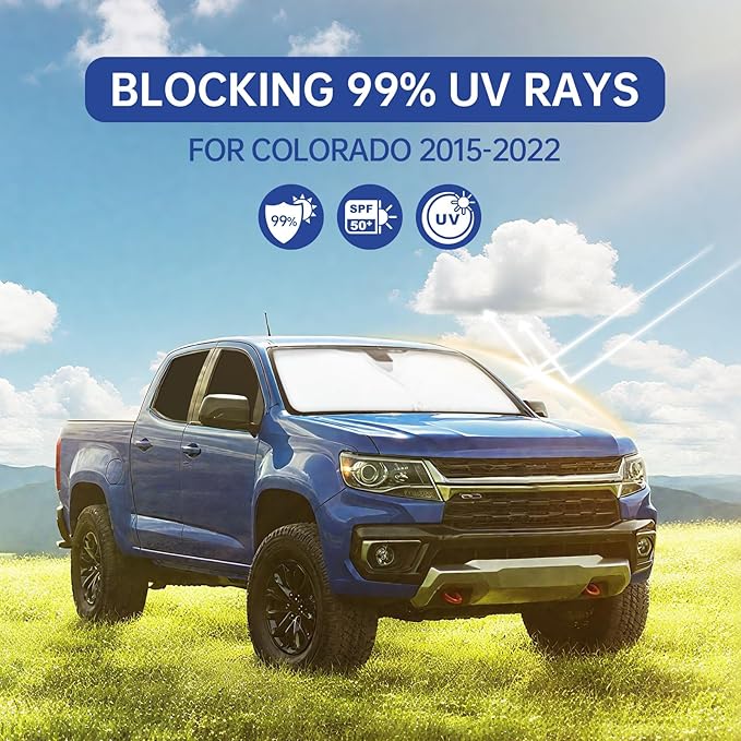 Car Window Shades for Chevrolet Colorado 2015-2022, Full Car Window Covers for Privacy, Sunshades for Colorado Front Rear Windshield Side Windows to Block UV and Protect Privacy(6pcs)