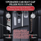 Car Seat Gap Filler Set of 2, Upgraded Car Side Seat Gap Fillers with Organizer, Cup Holder & Hook Function, Inserts Between Front Seats Console Catcher 4in1 Gap Stopper Fill Plug Storage Box (Black)