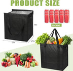 20 Pcs Insulated Shopping Bags for Groceries with Zipper & Handles, Large Foldable Cooler Bags for Hot & Cold Food