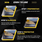 3-Step Headlight Restoration Kit – Removes Yellowing, Haze & Oxidation | No Tools Needed | Lasts Up to 2 Years | for All Vehi