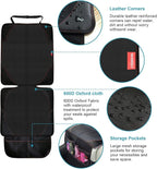 Car Seat Protector, 2 Pack Carseat Protector with Thick Padding, Baby/Pets for Child Car Seat-Mesh Pockets-Waterproof-Univers