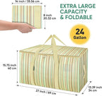 BALEINE 8-Pack Oversized Moving Bags with Reinforced Handles, Heavy-Duty Storage Tote for Clothes, Moving Supplies (Color Str