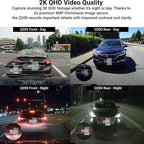 THINKWARE Q200 2K 1440P QHD Dash Cam for Cars, WiFi, WDR, Speed Red Light Cam Alerts, ADAS, 256GB Max, Parking Monitor, Super