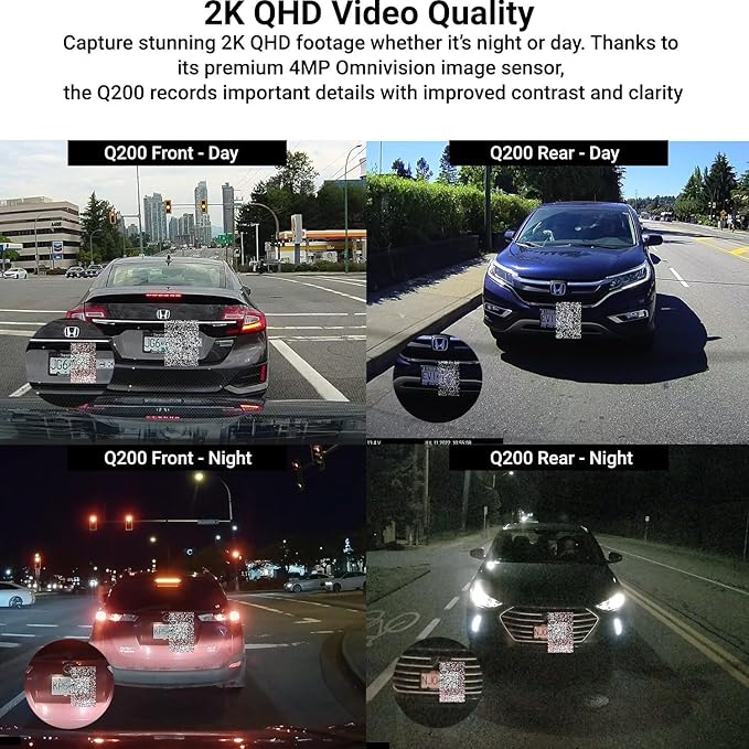 THINKWARE Q200 2K 1440P QHD Dash Cam for Cars, WiFi, WDR, Speed Red Light Cam Alerts, ADAS, 256GB Max, Parking Monitor, Super