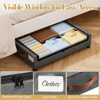 Yecaye Under Bed Storage with Wheels, 2 Pack Under the Bed Storage Containers with Lids & Label, XXL 60L Rolling Underbed Sto
