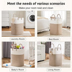 Laundry Basket,Woven Cotton Rope Laundry Hamper,Versatile Storage for Dirty Clothes,Baby Toys,and Blankets in Bathroom, Nurse