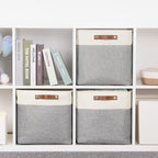 HNZIGE Storage Foldable Storage Baskets Cubes Set(3 Pack) Fabric Bins for Shelves,13 Inch Storage Basket for Organizing with 