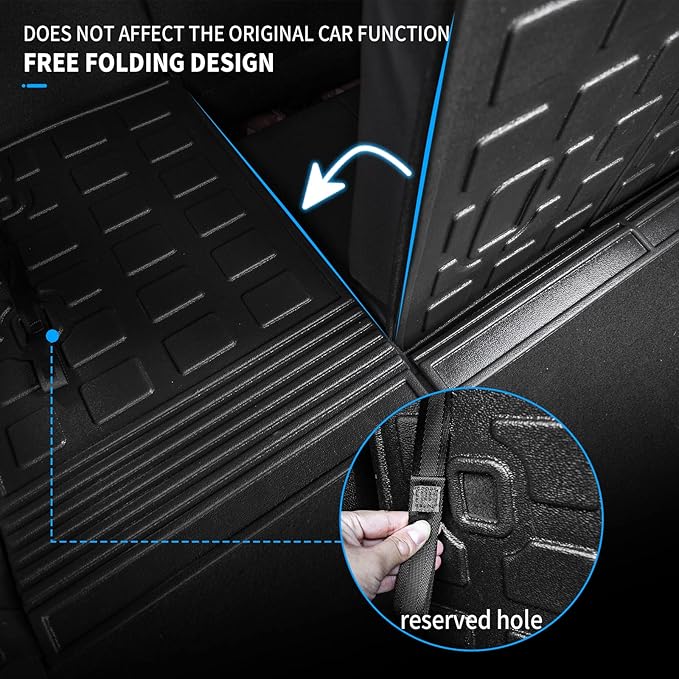 Bomely Trunk Mat Compatible with 2020-2026 Toyota Highlander Cargo Mat Cargo Liner Back Seat Cover Protector TPE Trunk Liner 2025 7 Seats Highlander Accessories (Trunk Mat+Backrest Mats)