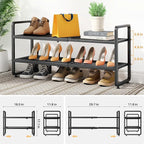 SNTD Shoe Rack - Expandable Shoe Organizer for Closet, Adjustable Metal Shoe Shelf Storage, Stackable Long Shoe Stand Holder 