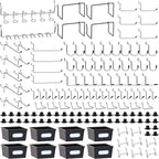 FRIMOONY Peg Board Organizer Accessories, Pegboard Hook Locks, Bins, for Organizing Pliers, Wrenches, Screwdrivers, 202-Piece