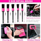 ThinkLearn Car Cleaning Kit, Car Vacuum Detailing Kit Interior with High Power Handheld Vacuum, Including 7Pcs Detailing Brus