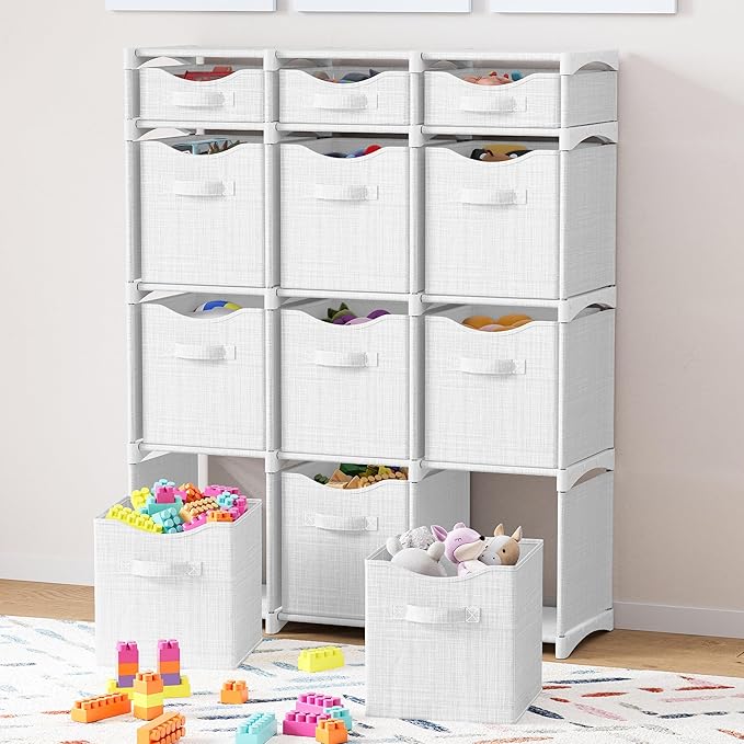 Cube Storage Organizer with Storage Bins Included - The Perfect Closet Organizers and Storage Solution. Includes 12 Storage C
