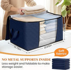 Fab totes Storage Bags,Clothes Blanket Storage Bins Foldable Closet Organizers with Reinforced Handle for Home Dorm Storage a