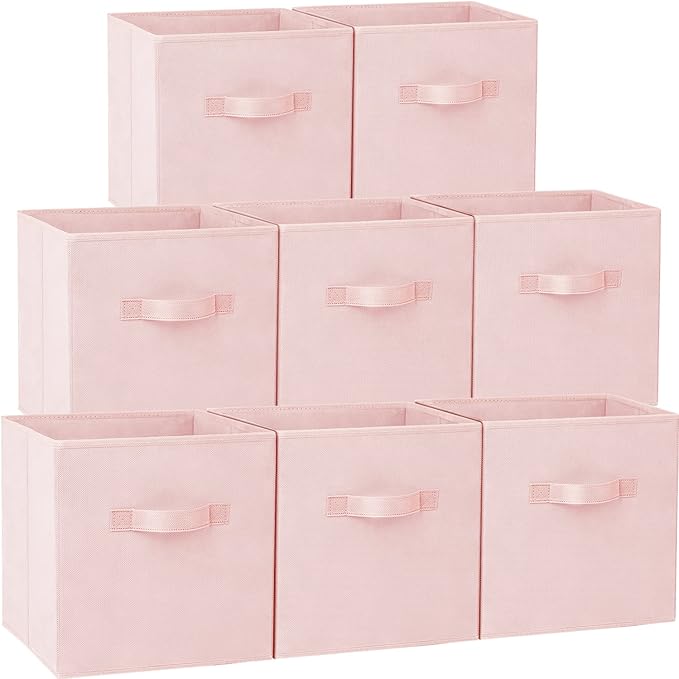 Criusia Storage Cubes - 11 Inch Heavy Duty Fabric Storage Bins for Shelves Closet, Cube Organizer - 8 Pack Collapsible Cube S