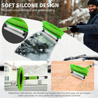 43.3'' Snow Shovel & Snow Brush with Ice Scrapers for Car Windshield,5-in-1 Extendable Thicken Aluminum Tube,180° Pivoting Brush Head & Foam Grip for Christmas, Cars, Trucks, SUVs, Vehicle（Green