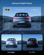 2-Channel Dash Cam with 24H Parking Monitor, 4K+2K Front and Rear, Built-in GPS, Night Vision, G-Sensor, WDR, 170° Wide Angle