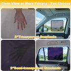 XCBYT 4-Pack Car Window Shades for Baby & Driver- Static Cling Side Window Sun Shade Combo with Transparent & Semi-Transparent - Car Window Covers with Glare & UV Blocker, Privacy Protection