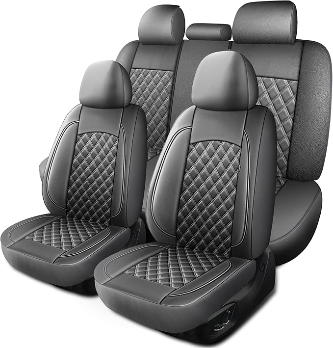 Car Seat Covers Full Set, Breathable and Waterproof Napa Leather Car Seat Cover, Interior Universal Fit for Cars, Sedans, SUV