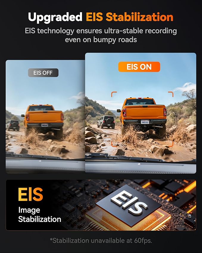 WOLFBOX X3 PRO Dash Cam Front and Rear, Dual STARVIS 2 IMX675, 1440P 60FPS+1440P ADAS Car Camera, EIS Image Stabilization wit
