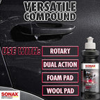 SONAX CutMax Cutting Compound | High-Abrasive Paint Correction Polish for P1500 Grit Sanding Marks | Silicone-Free, Dust-Free, and Odorless | Long Buffing Cycle for Severe Weathered Paint | 24650 | 5L