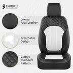 FLORICH Car Seat Cover Front Seats Breathable Mesh Leather Front Seat Covers 2 Pack Auto Seat Cover Airbag Compatible Driver 