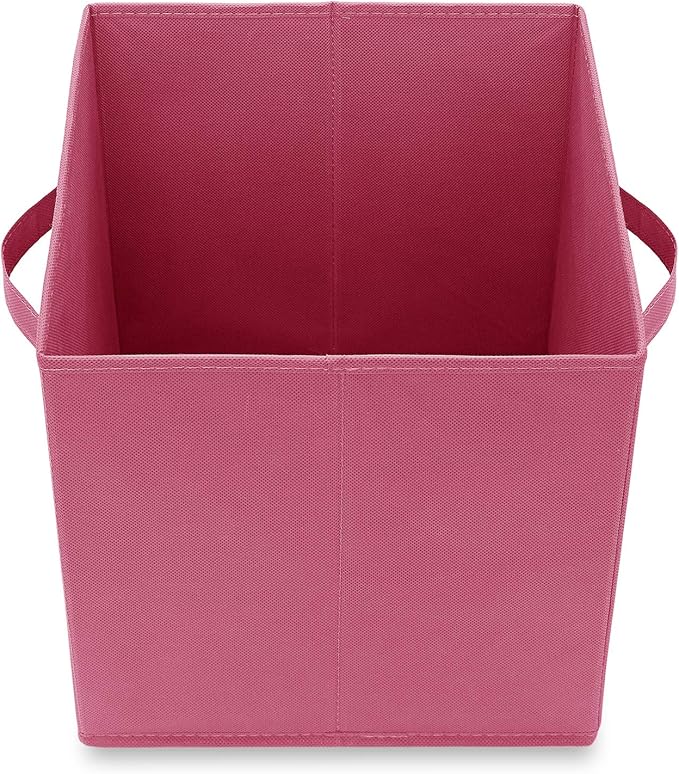 Casafield Set of 6 Collapsible Fabric Cube Storage Bins, Hot Pink - 11" Foldable Cloth Baskets for Shelves, Cubby Organizers 