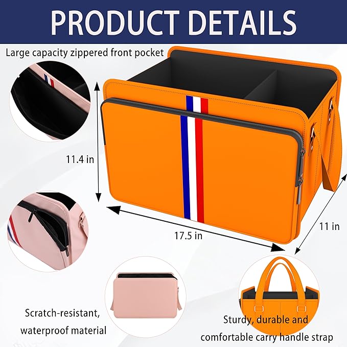 Homeve Trunk Organizer for Car, Waterproof Collapsible 3 Compartments Car Organizer, Foldable Storage for Car Accessories, Too