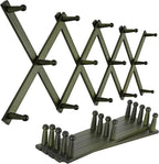 SKOLOO Hat Rack for Wall with 14 Hooks, Pack of 2, Solid Wooden, Modern, Expandable Coat Rack Wall Mount for Coats, Hats, Bag