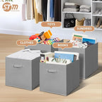 STORAGE MANIAC Storage Cubes, 13 Inch Collapsible Storage Bins with Handles, 10 Pack Fabric Foldable Bins for Organization, D