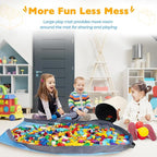 SAM AND MABEL XXL Toy Storage Organizer with Play Mat – 15" x 15" x 16" Storage Bin for Kids' Playroom, Foldable Nursery Fabr