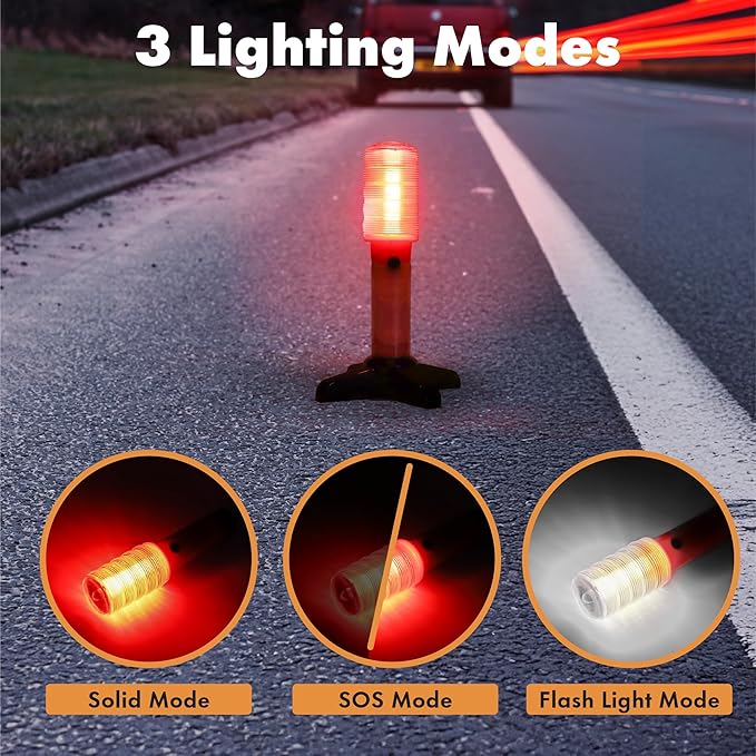 Twinkle Star Emergency Roadside Flares Kit LED Safety Strobe Road Warning Light Highway Beacon Alert Flare with Magnetic Base