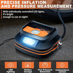 AUTODECO 131 Pieces Car Emergency Safety Kit Bag with Air Compressor Jumper Cable Tire Pressure Gauge Roadside Emergency Car 