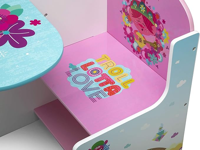 Delta Children Chair Desk with Storage Bin, Trolls World Tour