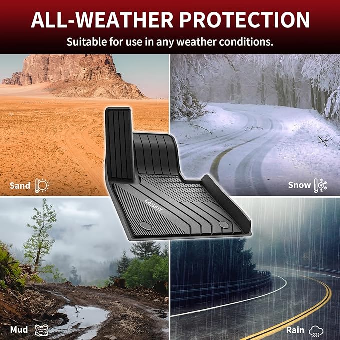 LASFIT Floor Mats Fit for BMW X7 2019-2025 2026 7 Seaters, Custom Fit TPE All Weather Waterproof Floor Mat Front & Rear Rows Car Liners for xDrive40i xDrive50i M50i M60i, Black
