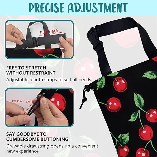 Car Garbage Bag Bright Red Cherries Hanging Canvas Car Trash Bag Drawstring Car Back Seat Organizer for Car Back Front Seat Console with Adjustable Buckle
