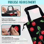 Car Garbage Bag Bright Red Cherries Hanging Canvas Car Trash Bag Drawstring Car Back Seat Organizer for Car Back Front Seat Console with Adjustable Buckle