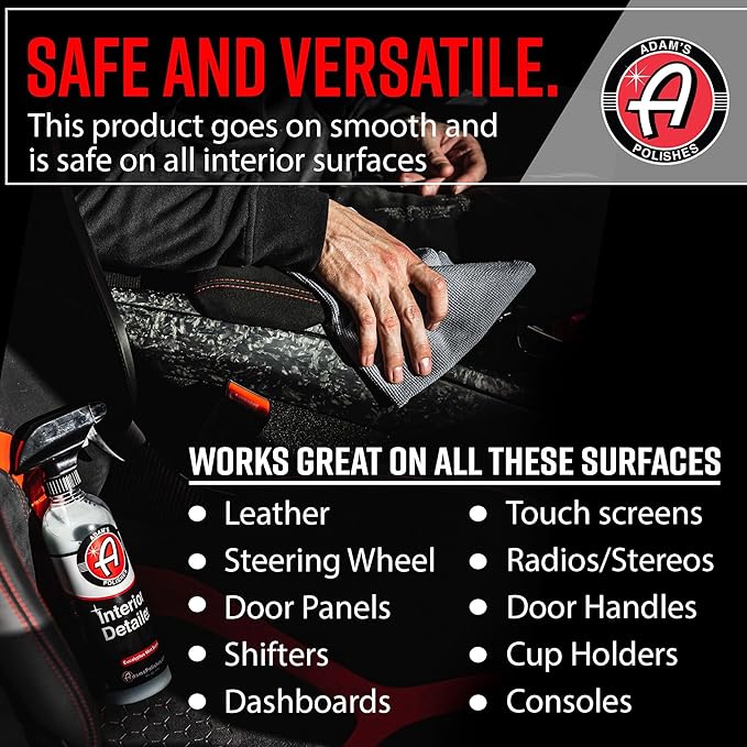 Adam's Polishes Interior Detailer 16 fl. oz - Total Car Cleaner, Protectant & Dressing | All Purpose Leather Conditioner | Vi