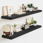 Vivelove 36 Inch Floating Shelves, Deep Wall Shelves with Invisible Brackets, Display Shlf for Bathroom Living Room Kitchen B