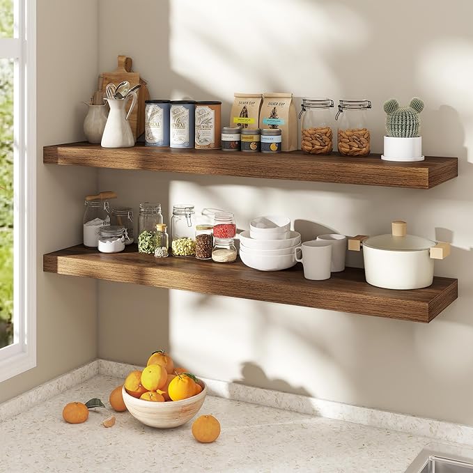 Dreamland 48 Inch Floating Shelves for Wall,8 Inch Deep Floating Shelves,48" W x 8" D Wall Shelves for Bedroom,Living Room,Ki