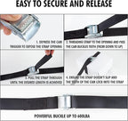 Cartman 1" x 12' Lashing Straps Cargo Tie-Down Strap Up to 600lbs, 12pk in Carry Bag, Black